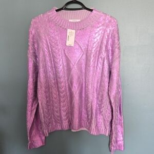 Ricki's Shimmering Lilac Cable Knit Sweater
